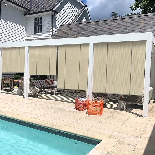 Miniatura 6 de ECOOPTS Persiana enrollable para exteriores, sombra enrollable para patio, porche, patio trasero, glorieta, balcón (4 pies de ancho x 6 pies de