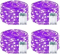 Vista 172 de Paquete de 2 guirnaldas de luces LED, funcionan con pilas, 5 m, 50 luces intermitentes, temporizador, impermeables, para habitaciones, bodas