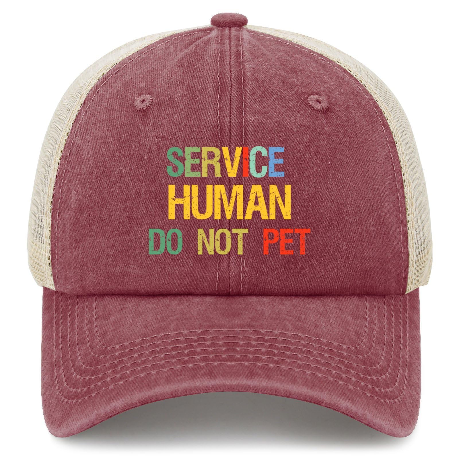 Service Human Do Not Pet Sun Hat Cycling Caps for Her Deep Rose