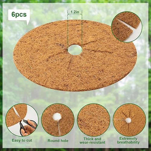 Miniatura 3 de BBTO El juego de 18 piezas de protección para árboles y plantas incluye 12 protectores de tronco de árboles, 6 fibras de coco, anillo de mantillo,