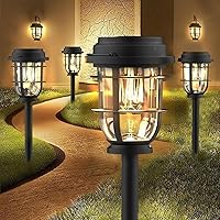 Vista 1 de Bright Solar Pathway Lights Outdoor, 8 Pack Waterproof IP65, Auto On/Off Solar Powered Garden Lights for Yard Lawn Walkway Landscape Pool Outside
