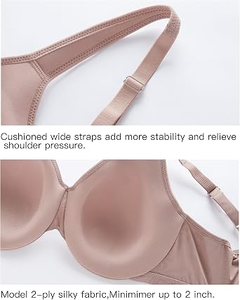 Underwire Women's Minimizer Full Figure Bras Smooth Full Coverage Seamless Non Padded Cups Bra
