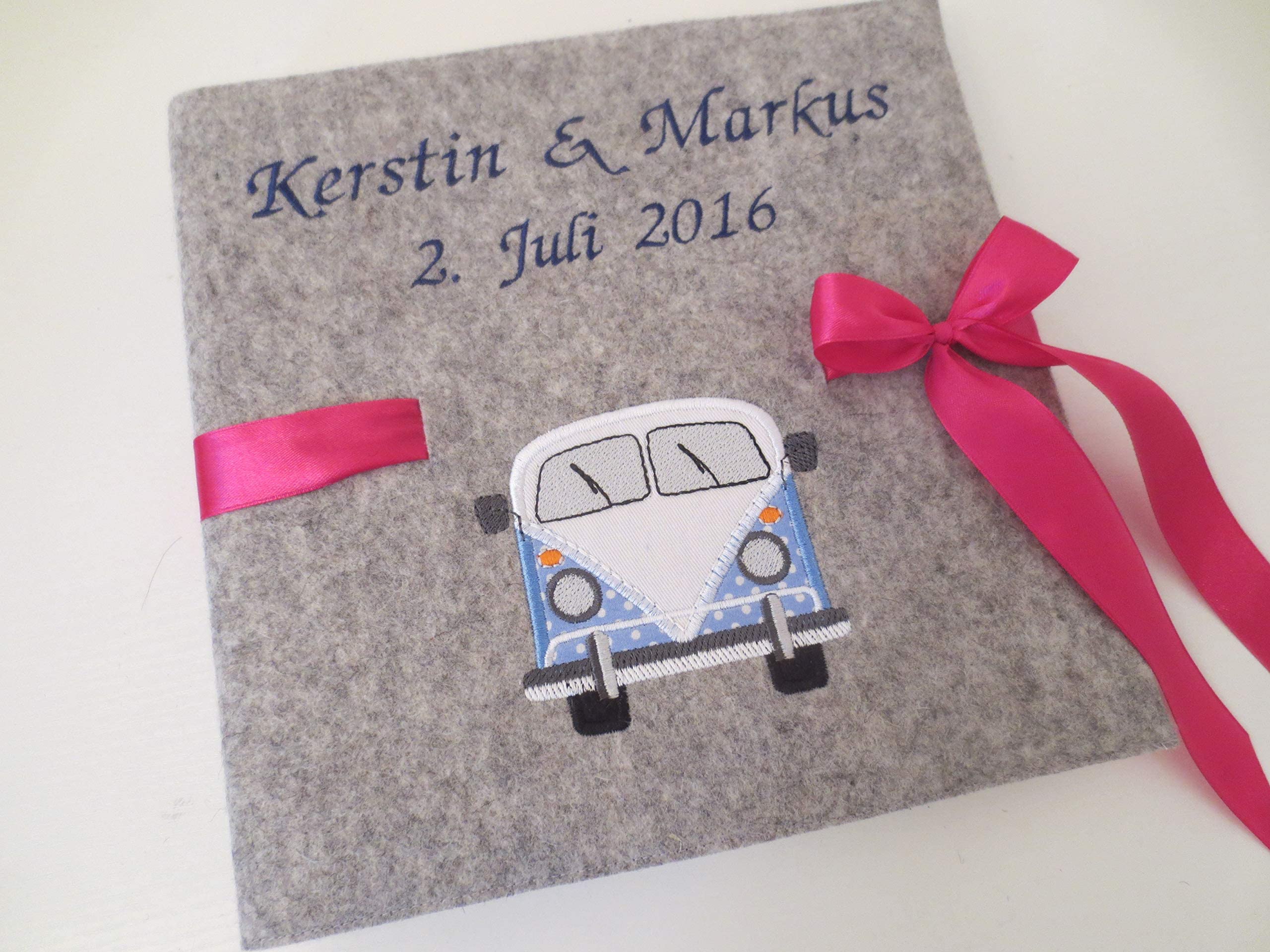 Fotoalbum Album Hochzeitsalbum Hochzeit Gästebuch Hochzeitsreise Geschenk Wollfilz Filz 26 cm x 25 cm