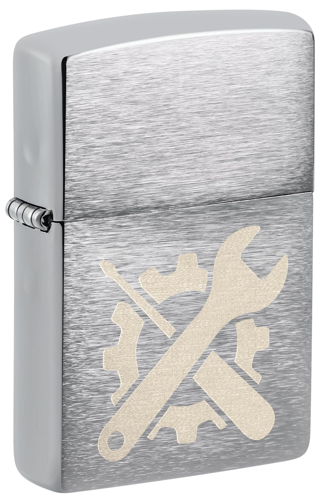 Zippo Lighter, Metal, Brushed Chrome, One Size