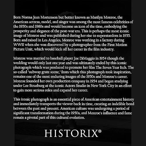 Miniatura 2 de HISTORIX Póster vintage de Marilyn Monroe de 1955, imagen antigua de Marilyn Monroe de 8 x 10 pulgadas, arte de pared, impresión fotográfica de
