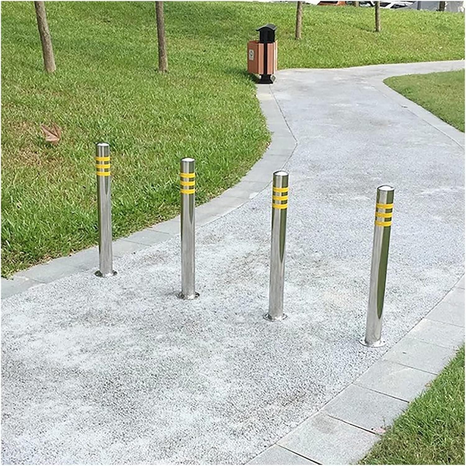 GTHTUHFD 4 Pcs Traffic Cone Safety Barrier Delineator Post Cone Security Post Barrier Parking Safety Cone Heavy Duty, Stainless Steel Traffic Delineator Cone Caution Cones,90cm/35.4in