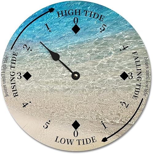 Reloj de marea con temática de playa, reloj de marea con marea alta costera, reloj de marea baja, reloj de movimiento de marea náutica para el disponible en Yaxa Colombia