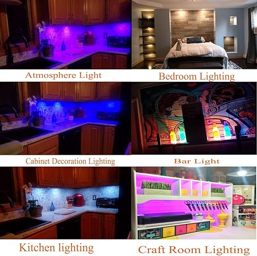 Miniatura 7 de AIBOO Kit de luces LED RGB que cambian de color para debajo del gabinete, lámparas de disco delgadas de aluminio para encimera de cocina, armario,