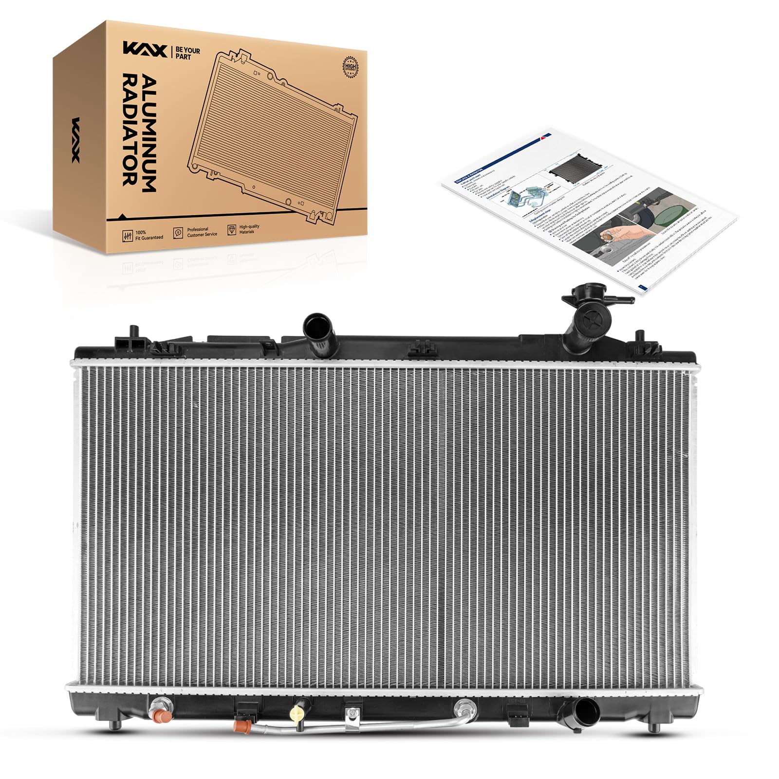 KAX CU2919 Engine Cooling Radiator Replacement, Compatible with 2008-2009 Camry 2.4/3.5L GAS, 2007-2012 ES350, 2009-2015 Venza 3.5L, (1 in. Thick Core;w/Towing Package)