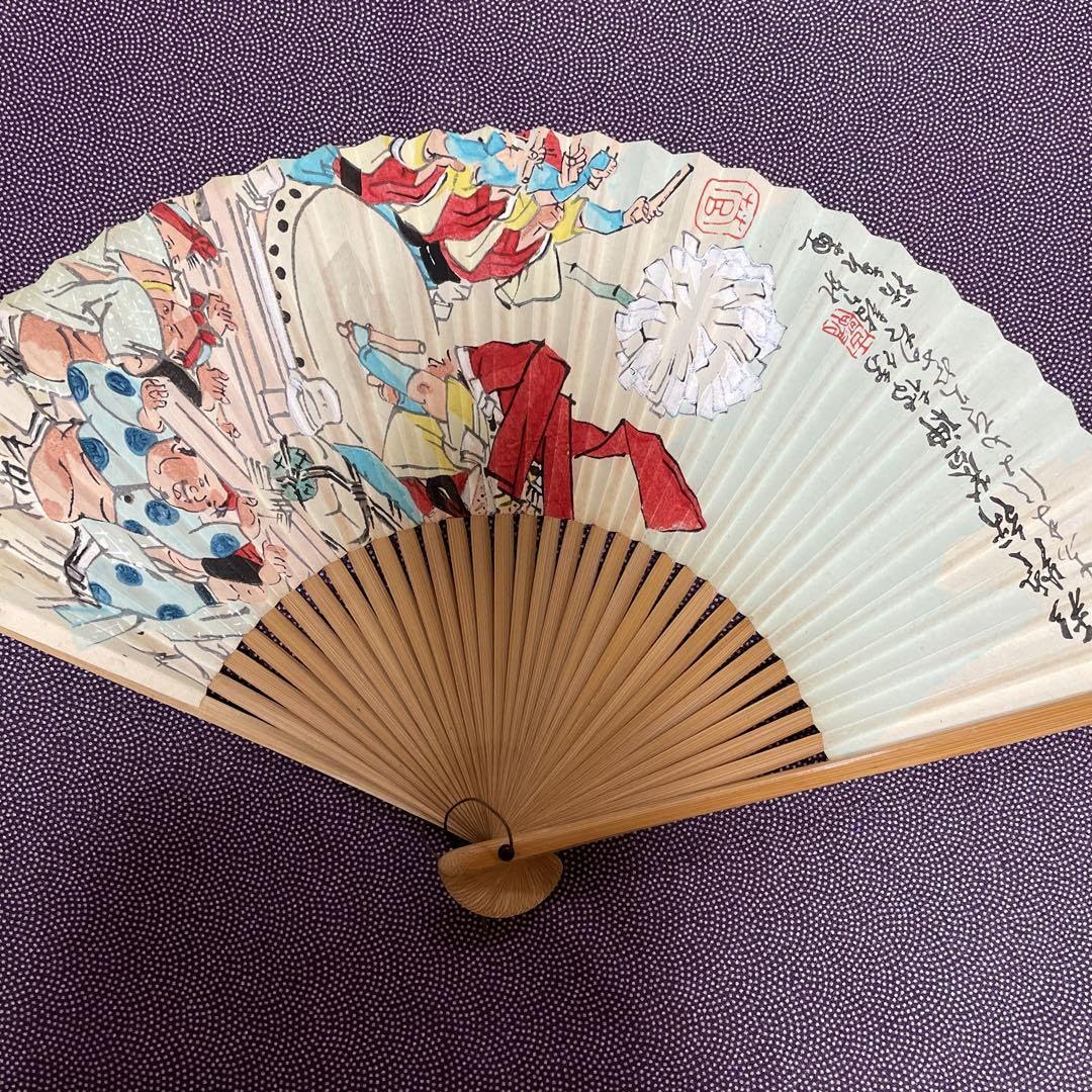 【貴重】扇子　大阪天神祭り Amazon.co.jp: 扇子 大阪天神祭り : ファッション