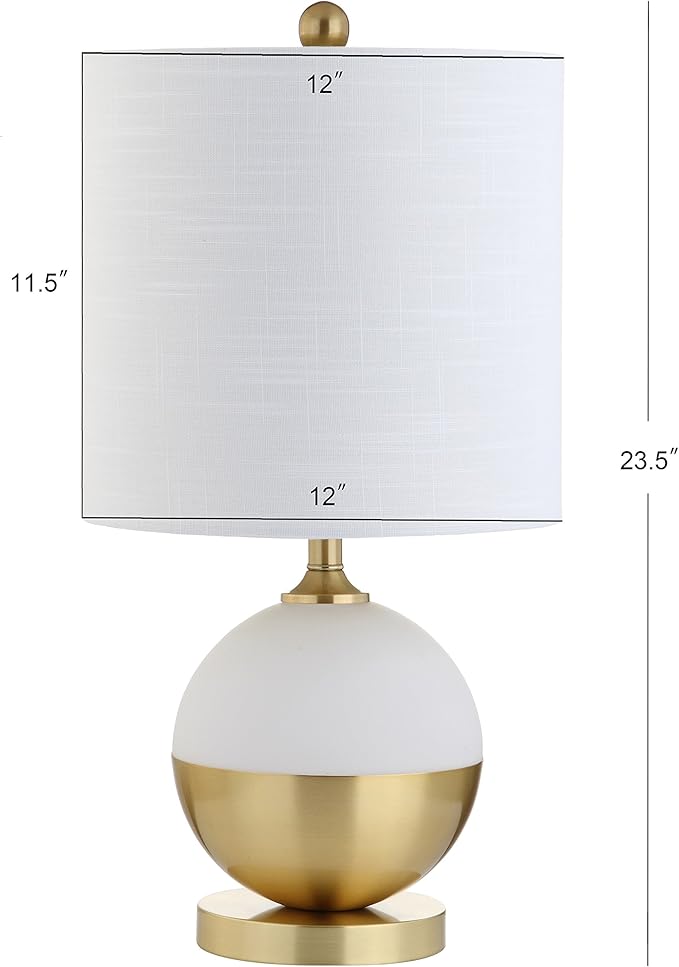 JONATHAN Y JONATHAN Y JYL5005A Carr 23.5" Ceramic/Metal LED Table Lamp Modern Contemporary Bedside Desk Nightstand Lamp for Bedroom Living Room Office College Bookcase LED Bulb Included, White/Brass photo 3