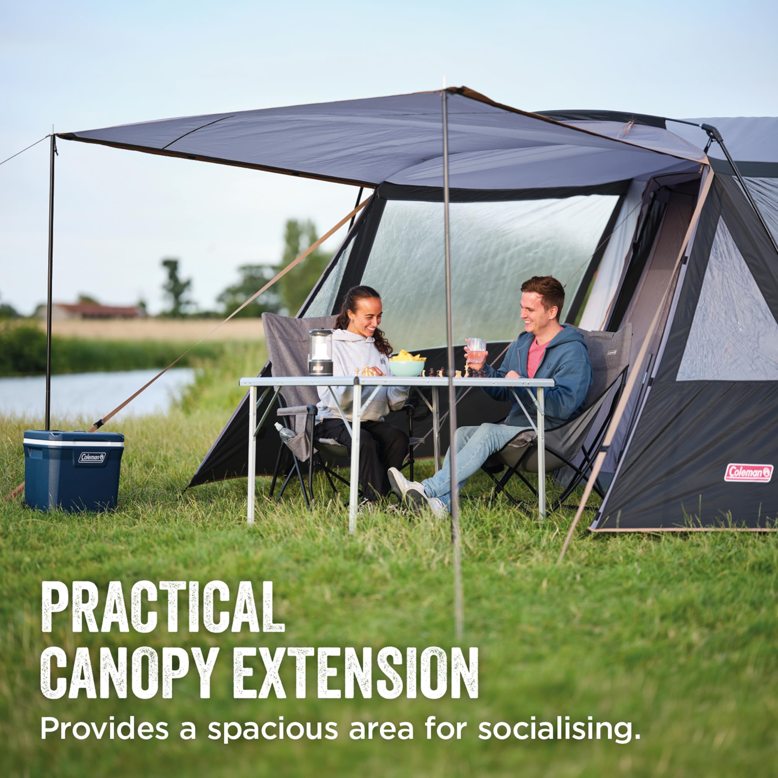 coleman tent extension Octagon 8 Front Extension, awning for all Octagon 8 models, a robust construction made out of steel rods, space for a table and chairs or more sleeping space Color:Hi-vis Yellow tgtgho24all Die neue Filiale von Downpour in the forecast