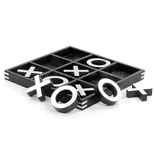 Miniatura 3 de Juego de mesa grande y elegante de alta calidad de Tic Tac Toe de 14 pulgadas | Juego de rompecabezas de madera | Decoración de madera y juegos de