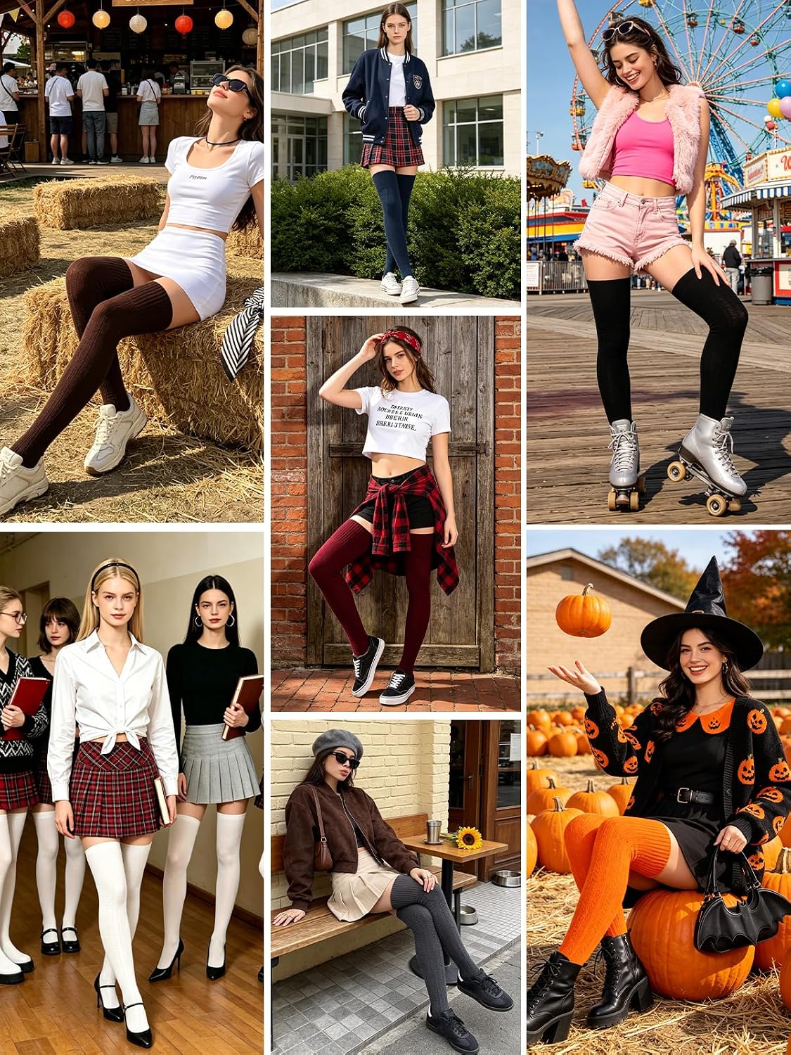Moon Wood Women Thigh High Socks Extra Long Cotton Knit Warm Thick Tall Over the Knee Boot Stockings Leg Warmers Daily Wear