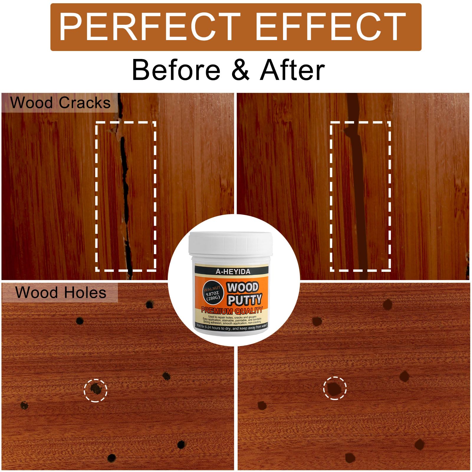Snapklik.com : Walnut Wood Filler Putty - Paintable, Stainable Wood ...