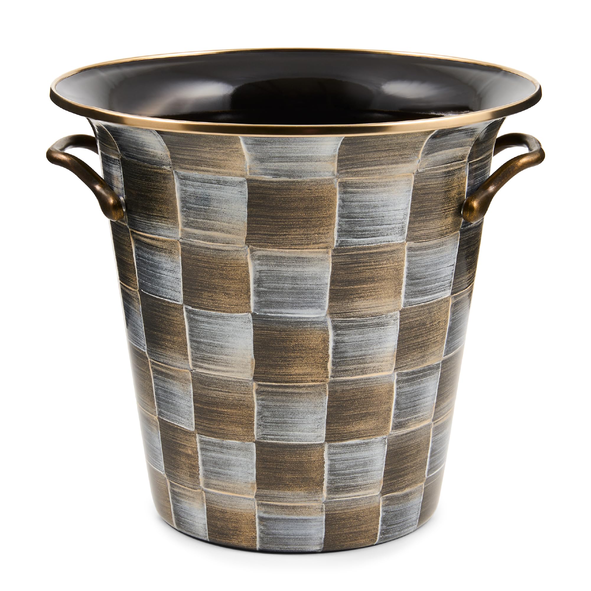 MACKENZIE-CHILDS Enamel Wine Cooler, Gray-and-White Sterling Check — Amazon image 10