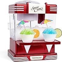 Vista 7 de Nostalgia Máquina de Raspados de Hielo Raspado - Hace 20 Golosinas Heladas - Incluye 1 Vaso de Plástico Reutilizable - Rojo Retro