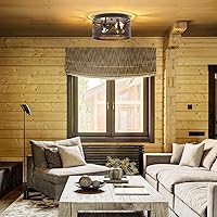 Vista 6 de Rustic Flush Mount Ceiling Light - 2-Light Metal Fixture with Deer & Bear Design, Farmhouse Ceiling Lamp for Kitchen, Bedroom, Foyer, and Entryway