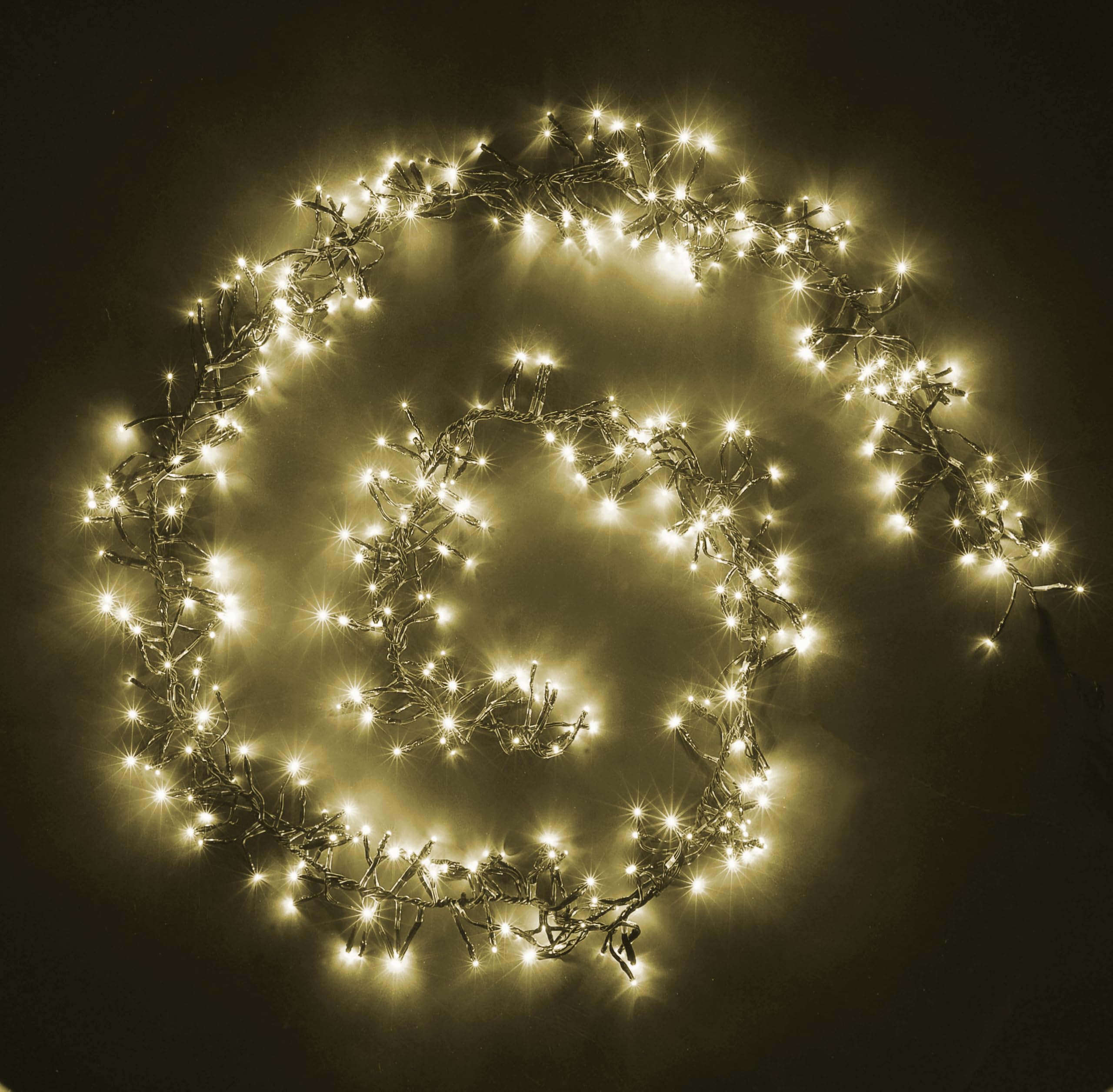 Best Artificial 5m Warm White Connectable Cluster LED Outdoor Waterproof String Lights Mains UK Plug 8 Multi-Function Xmas Garden Christmas Party Fairy