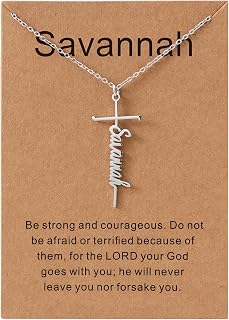 Lcherry Personalized Cross Name Necklace for Women, Custom Nameplate Cross Necklace Customized Valentine's Day Jewelry Birthday Gift for Women