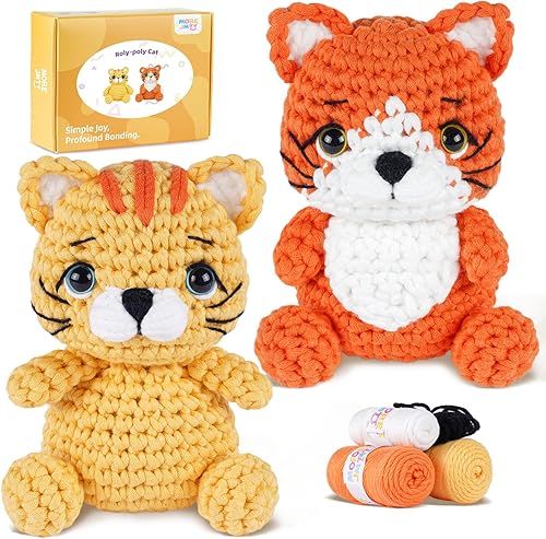 Vista 10 de MOREJMTT Kit de ganchillo para principiantes, aprende a tejer, incluye hilo suave fácil de tejer, tutorial en video paso a paso, gancho, regalo