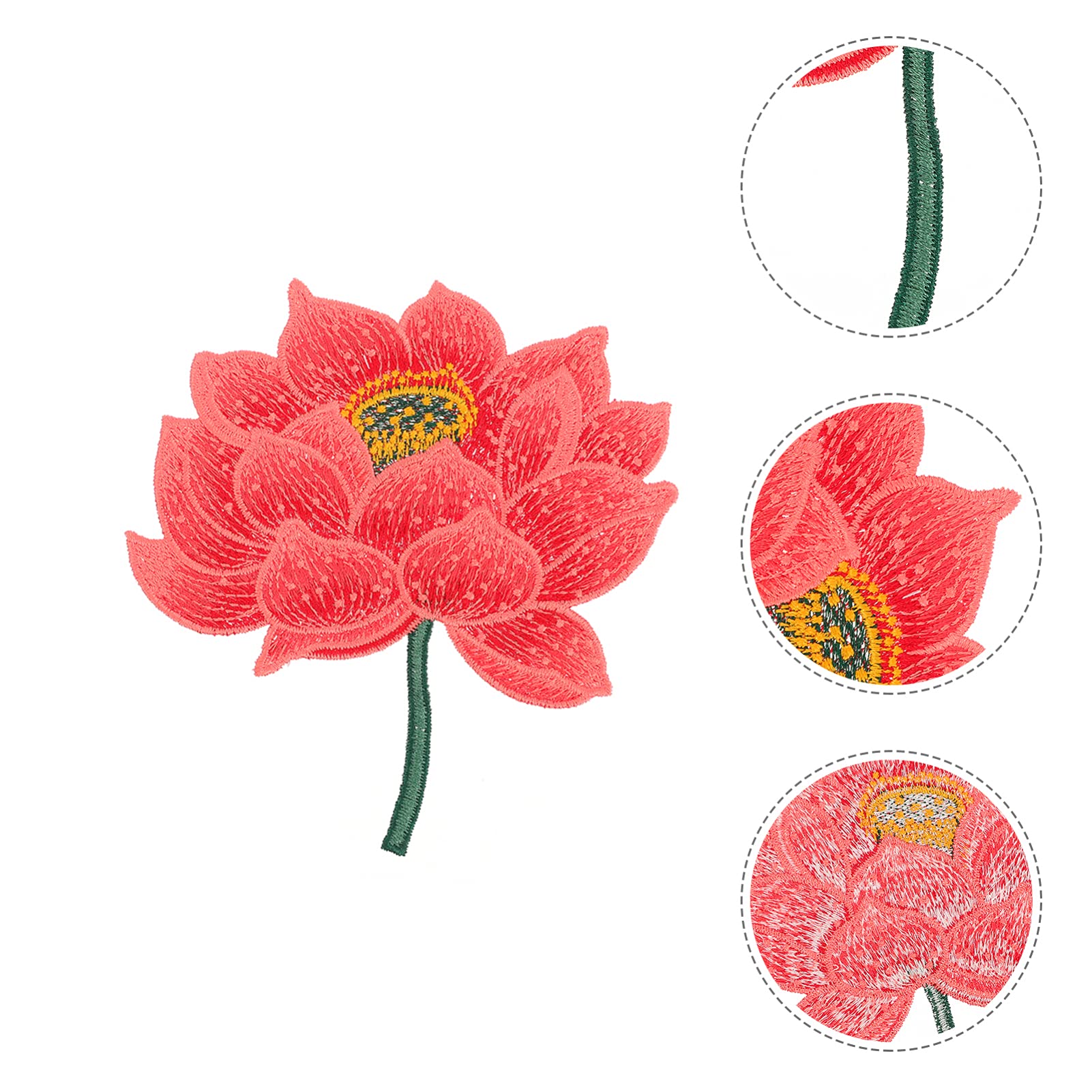 EMDOMO Lotus-Stickerei Patch - Applikation, 35x30cm, Für Kleidung & Deko