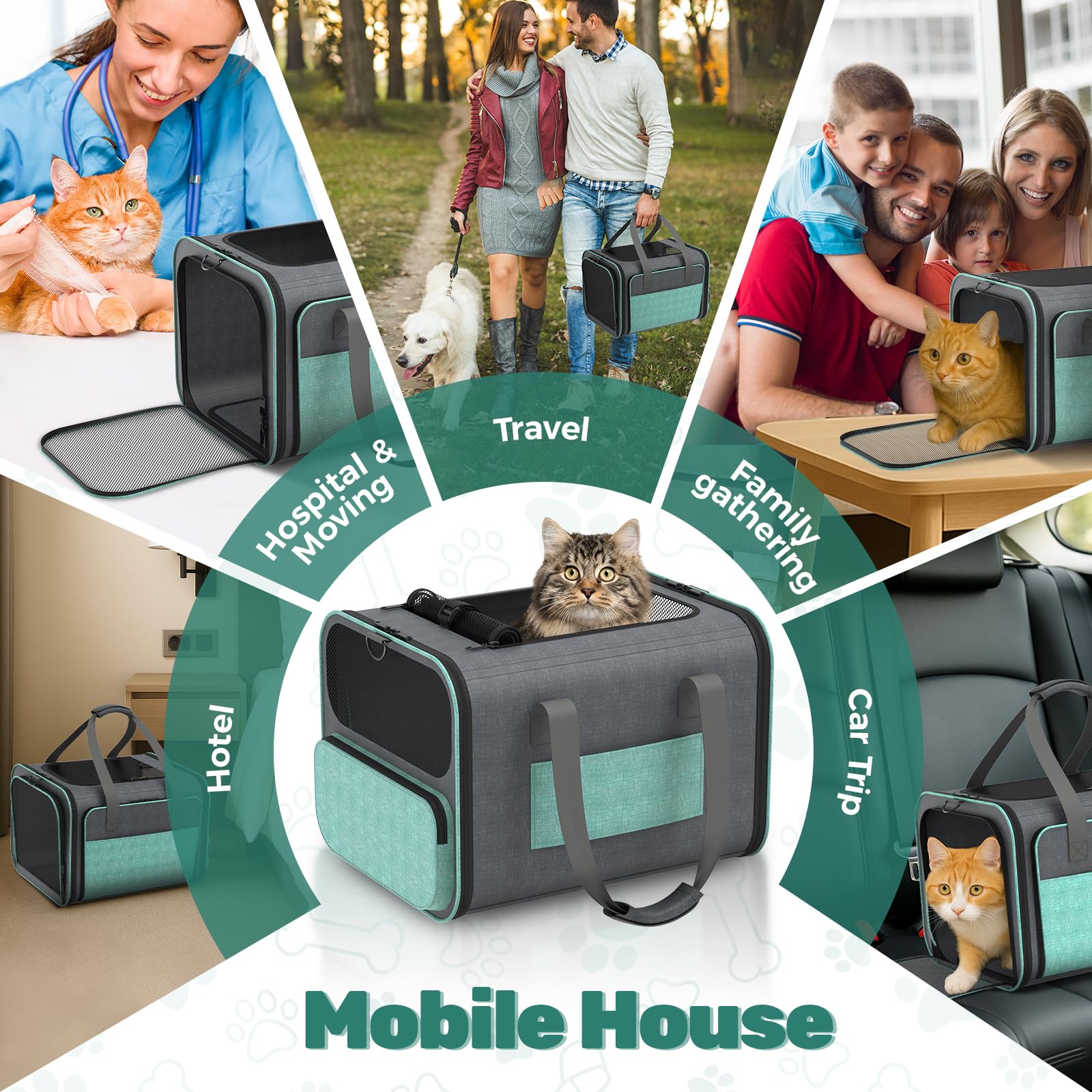 Betopet Cat Carrier for Airline Approved: Soft-Sided Cat Carrier Expandable for Small Dogs up to 15LBS - Pet Travel Bag for TSA Approved - Breathable for Airplane Camping Outdoor - image 7