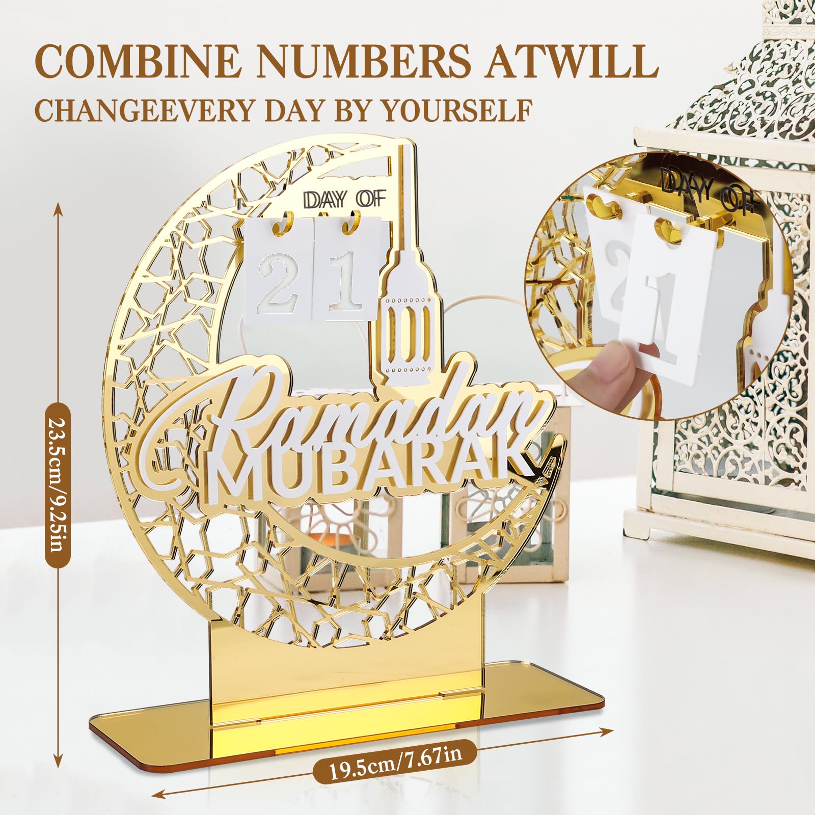 Ramadan-kalender van hout met led: veelzijdige Ramadan-decoratie voor