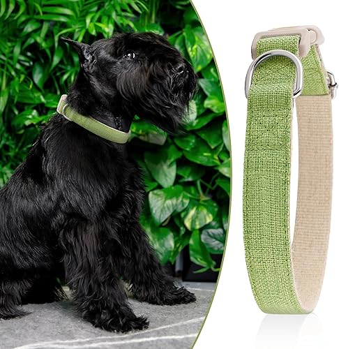Miniatura 5 de Collar de perro  Collar de perro resistente para perros pequeños, medianos y grandes  Tela natural ecológica  Duradero y agradable al tacto  Collar