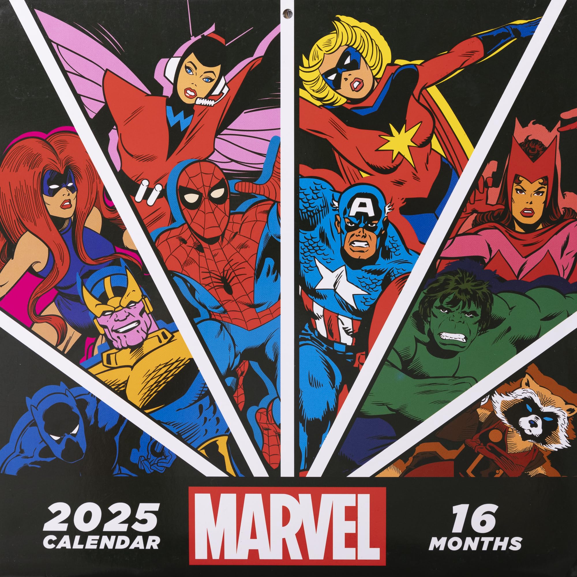 Pyramid International Marvel 2025 Calendar – Official 16-Month Superhero Planner, Iconic Marvel Heroes, Large Grid for Notes, Gift for Marvel Fans