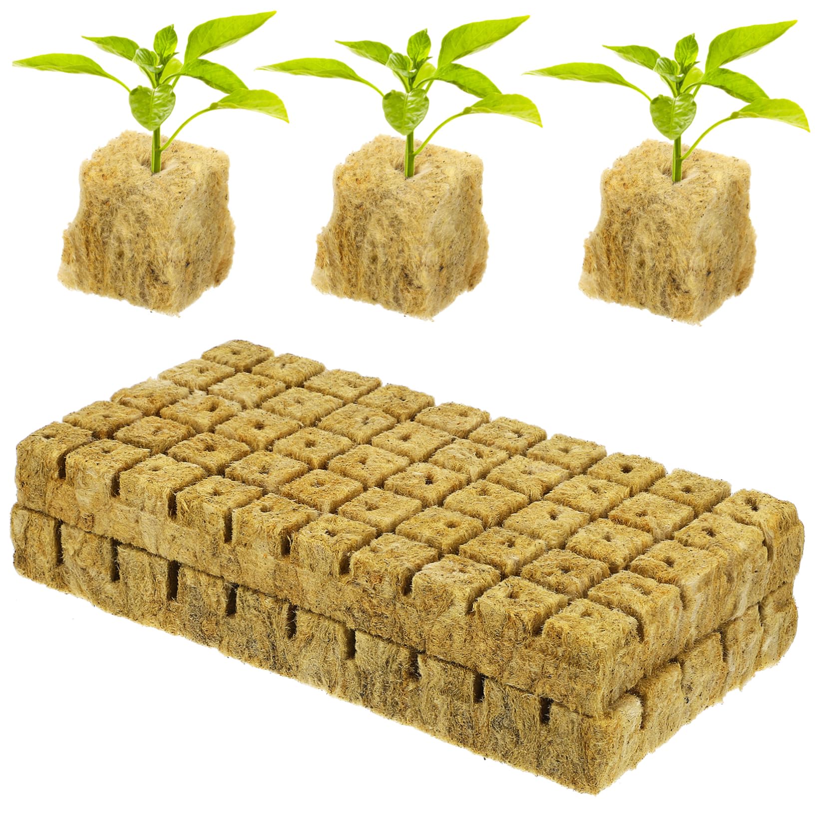 BESPORTBLE 100pcs Starters Rock Planting Cubes Rapid Rooter Transplanting Planter Plant Grow Cubes Plant Propagation Soil Block Nutrition Launcher Spun into Marshmallow Fiber Hydroponics