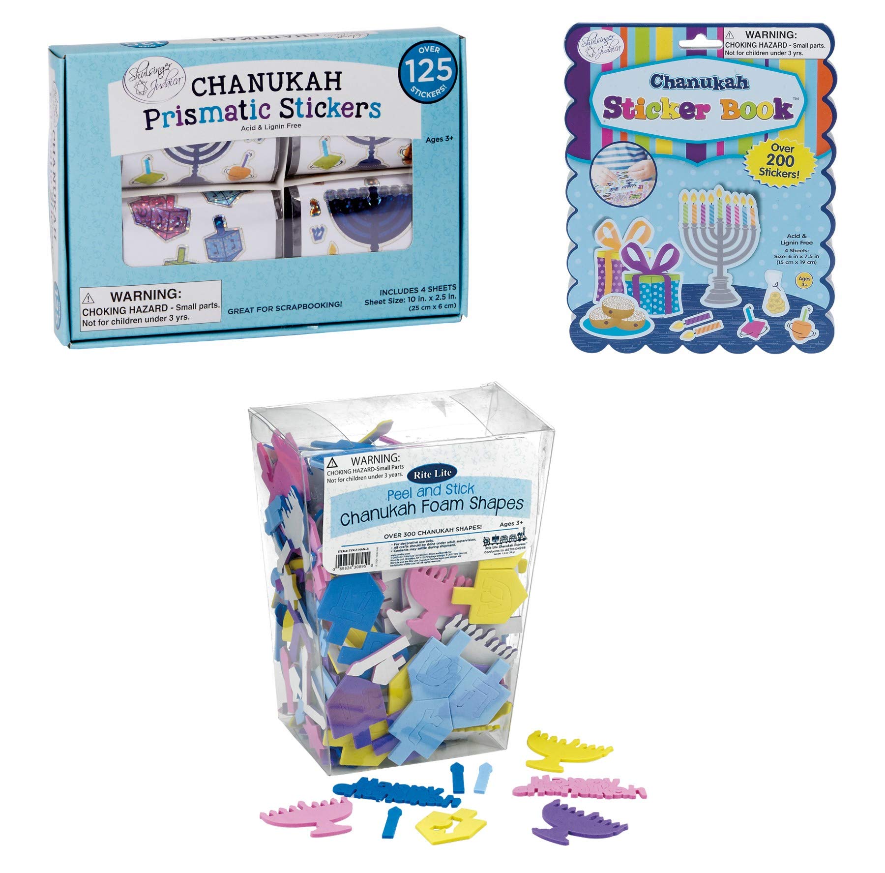 Livre d'autocollants Chanoucca à offrir : coffret de 600 stickers et mousses Happy Hanukkah