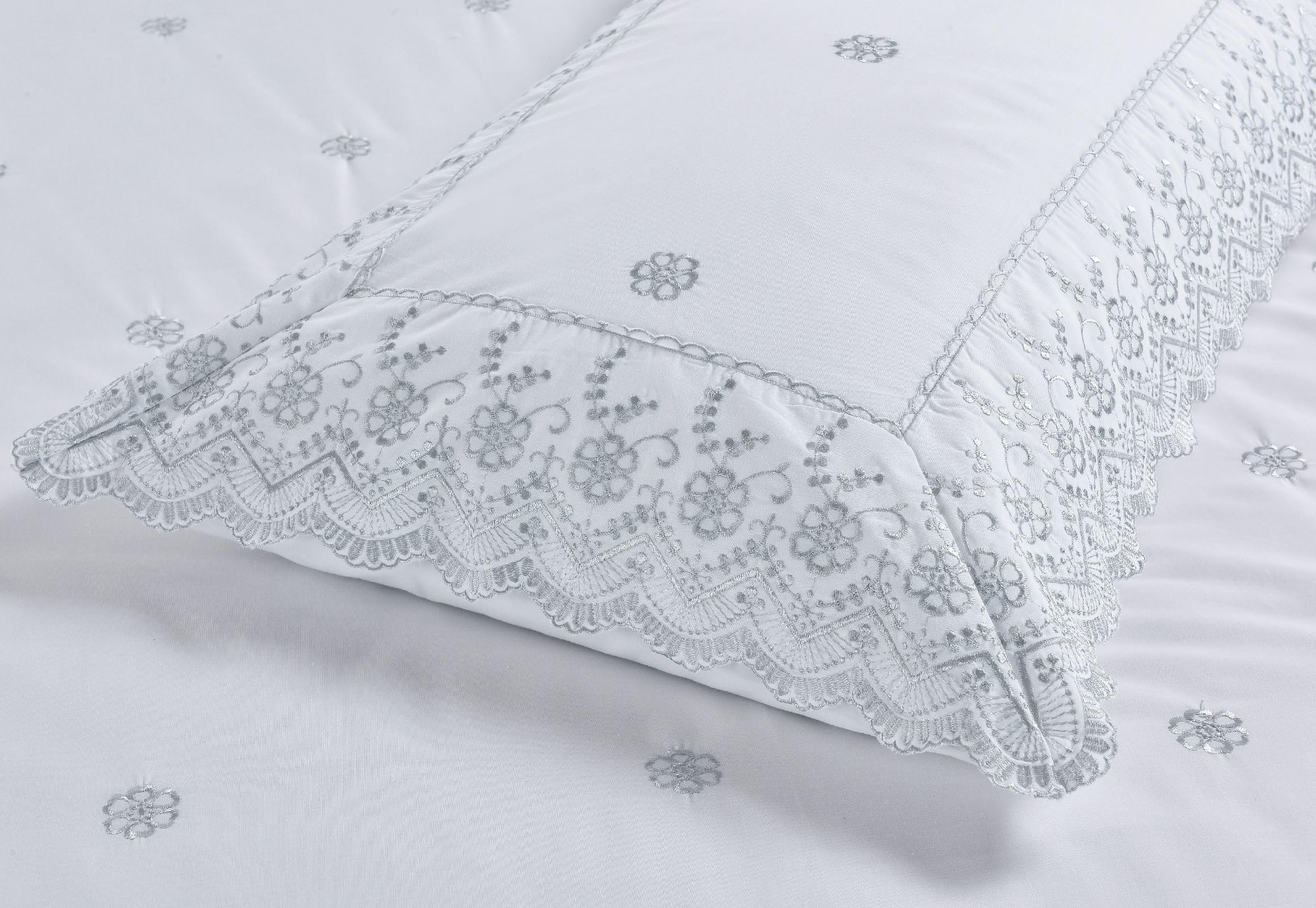 Rapport home Gabrielle zestaw pościeli w stylu vintage, polibawełna, srebrna, king
