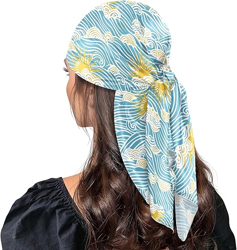 Miniatura 8 de Silk square Retro Sky Sun Waves scarves and wraps elegant for women for evening 35.4 Inches bufandas para mujer