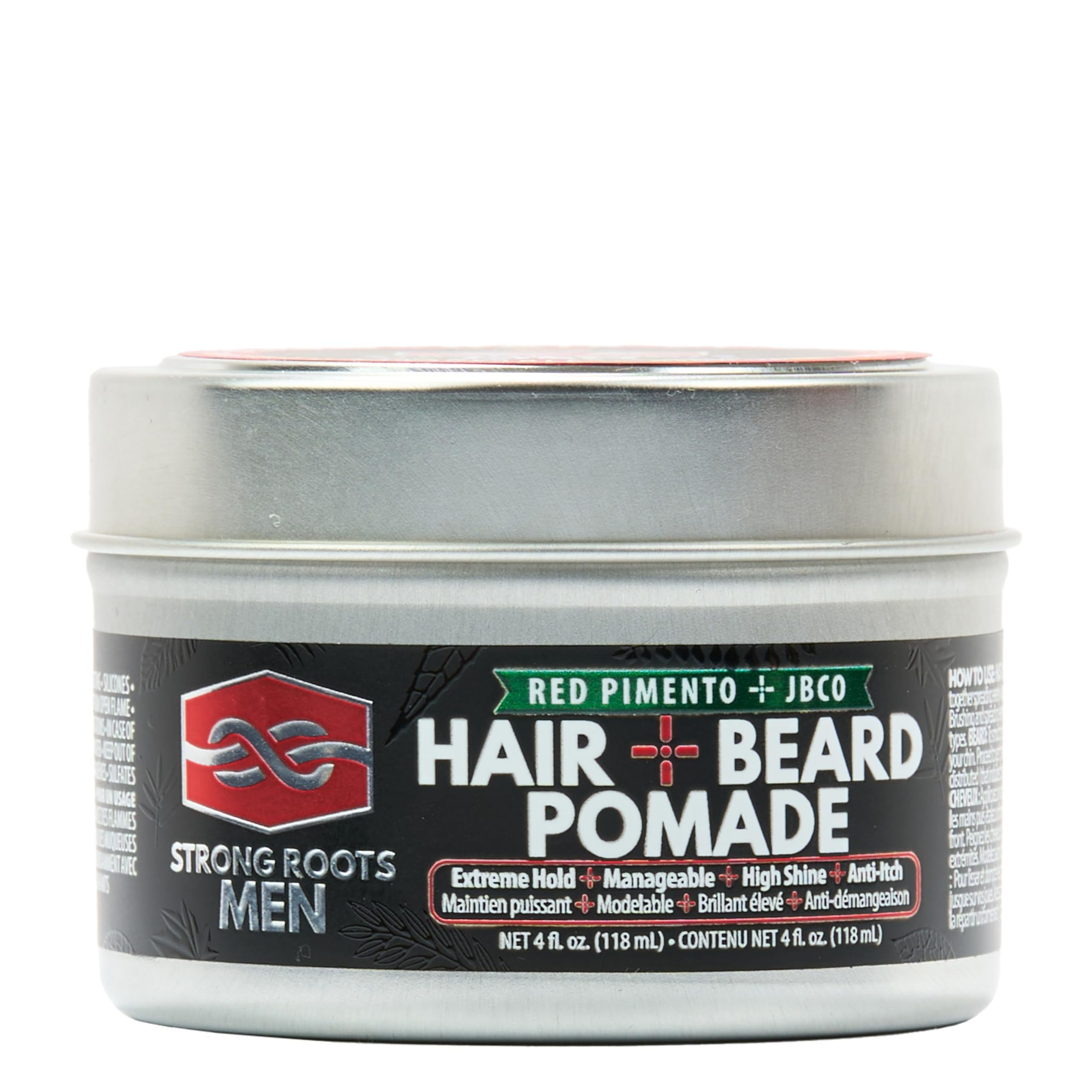 Strong Roots Men Beard + Hair Pomade, Extreme Hold & High Shine for Men Styling and Grooming Flake Free, Itch Relief - Image 2