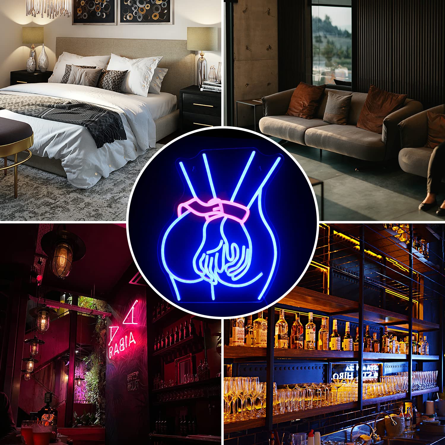 Looklight Lady Neon Sign,Neon Sign for Wall Decor,Lady Back Neon Light Up Sign,LED Sign Blue Neon Sign for Bedroom Man Cave Game Room Home Party Art Decor,Bar,Club: girls