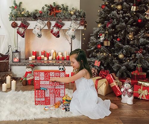 Miniatura 4 de HYGGEHAUS Calendario de Adviento de madera para niños y adultos, cajones grandes, calendario de cuenta regresiva de Navidad 2022  Diseño original de