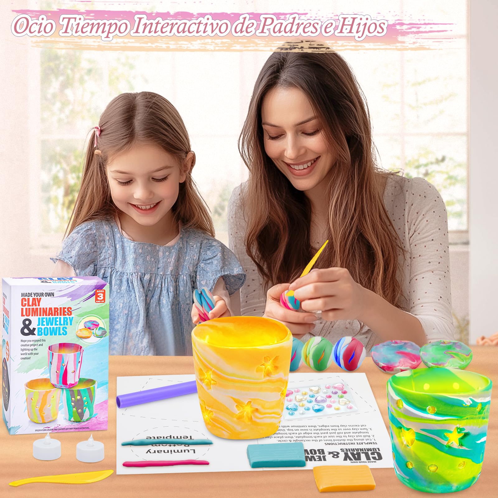 FGZU Kit Manualidades Niños 8 9 10 Años, DIY Lámparas de Barro Bricolaje, Manualidades Niñas, Creativos Juguetes Regalos Niños Niñas 6+ Años