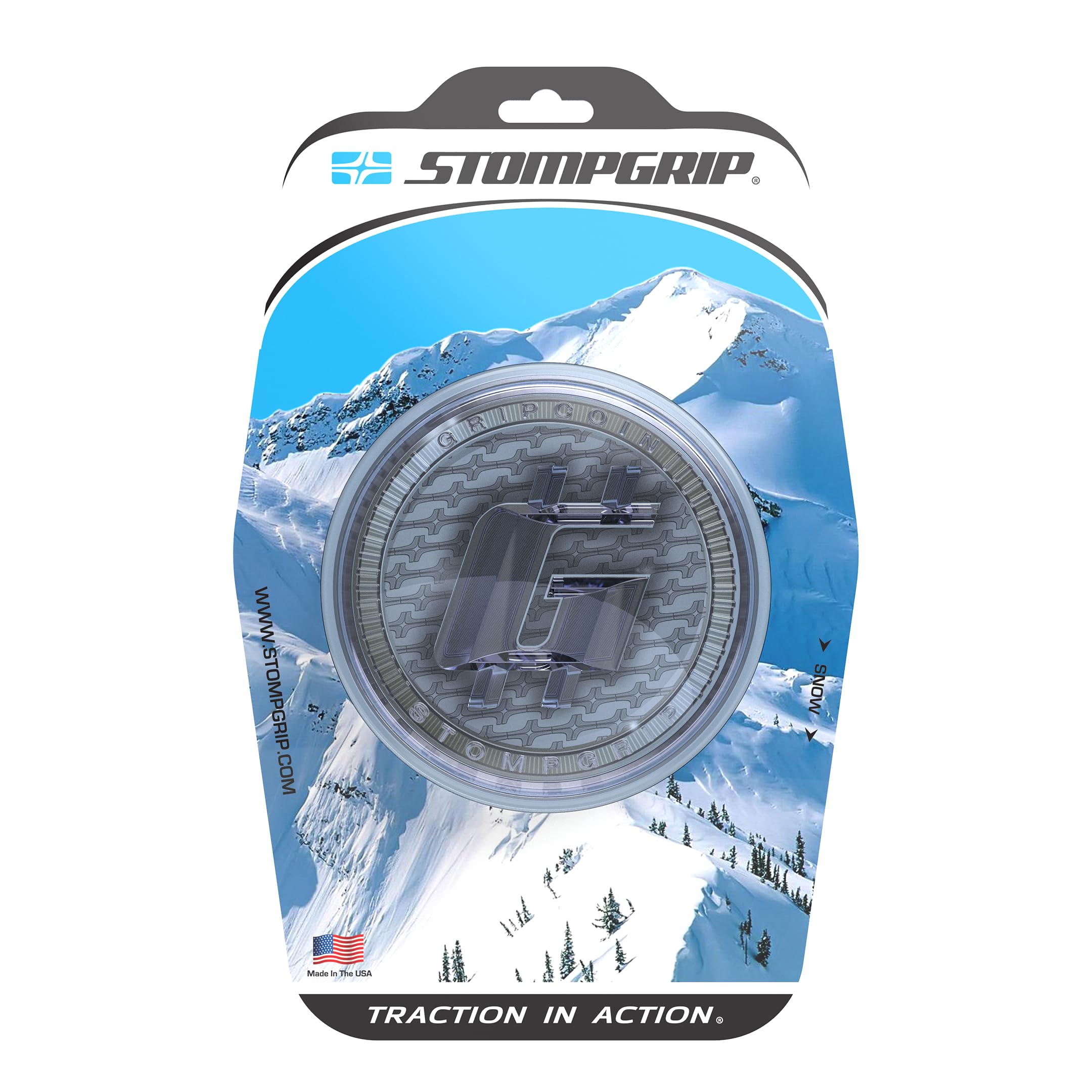STOMPGRIP Gripcoin – Tapis de snowboard de qualité supérieure | Collection Vice | Décalcomanie 3D | Argent
