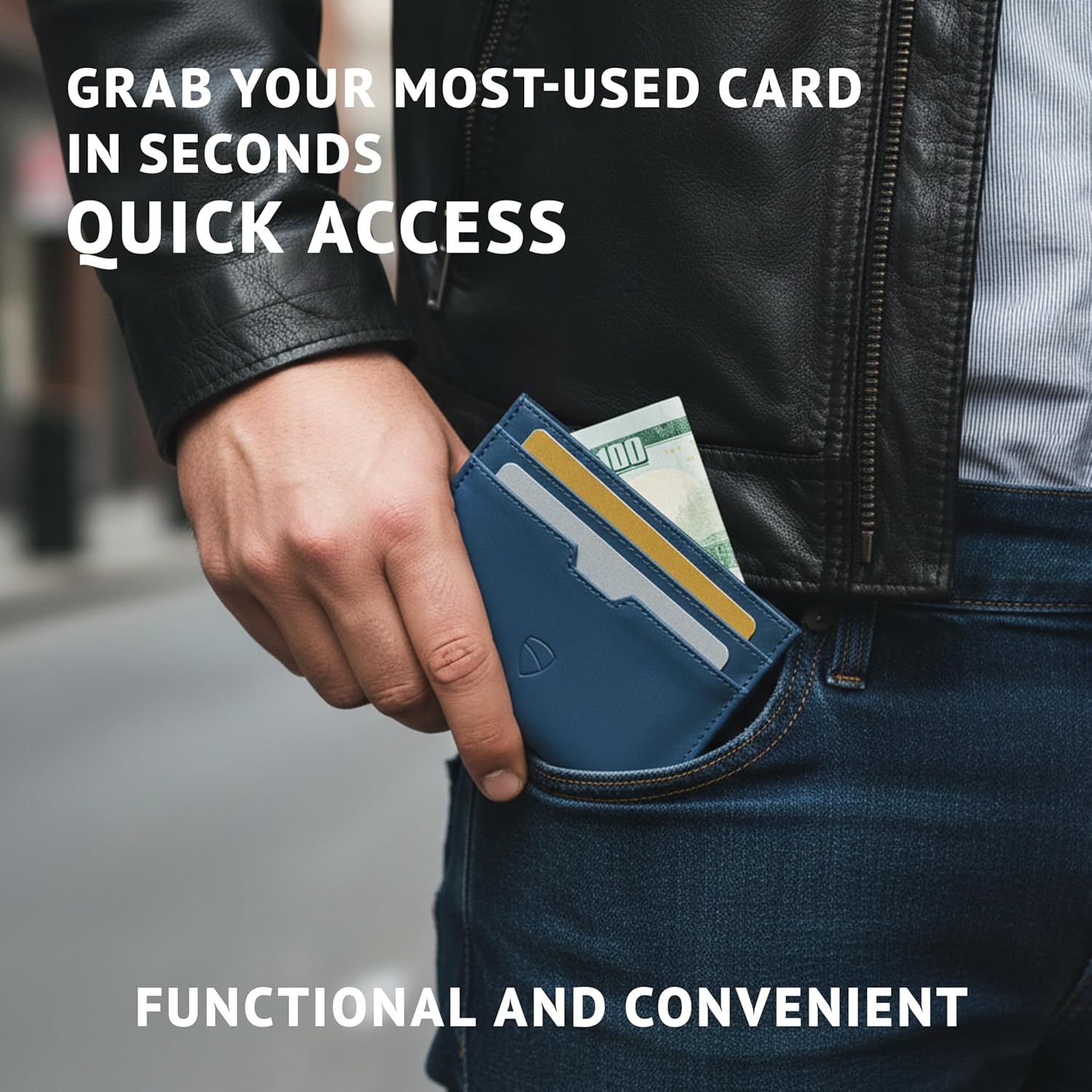 Vaultskin MOORGATE Slim Card Holder - Minimalist Leather Wallet, RFID Blocking Sleeve, Fits Front Pocket, for Men and Women - Image 7