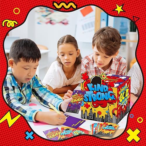 Miniatura 6 de Funrous Caja de 103 tarjetas del día de San Valentín para niños, buzón de San Valentín para premios escolares, regalos de intercambio para niños y
