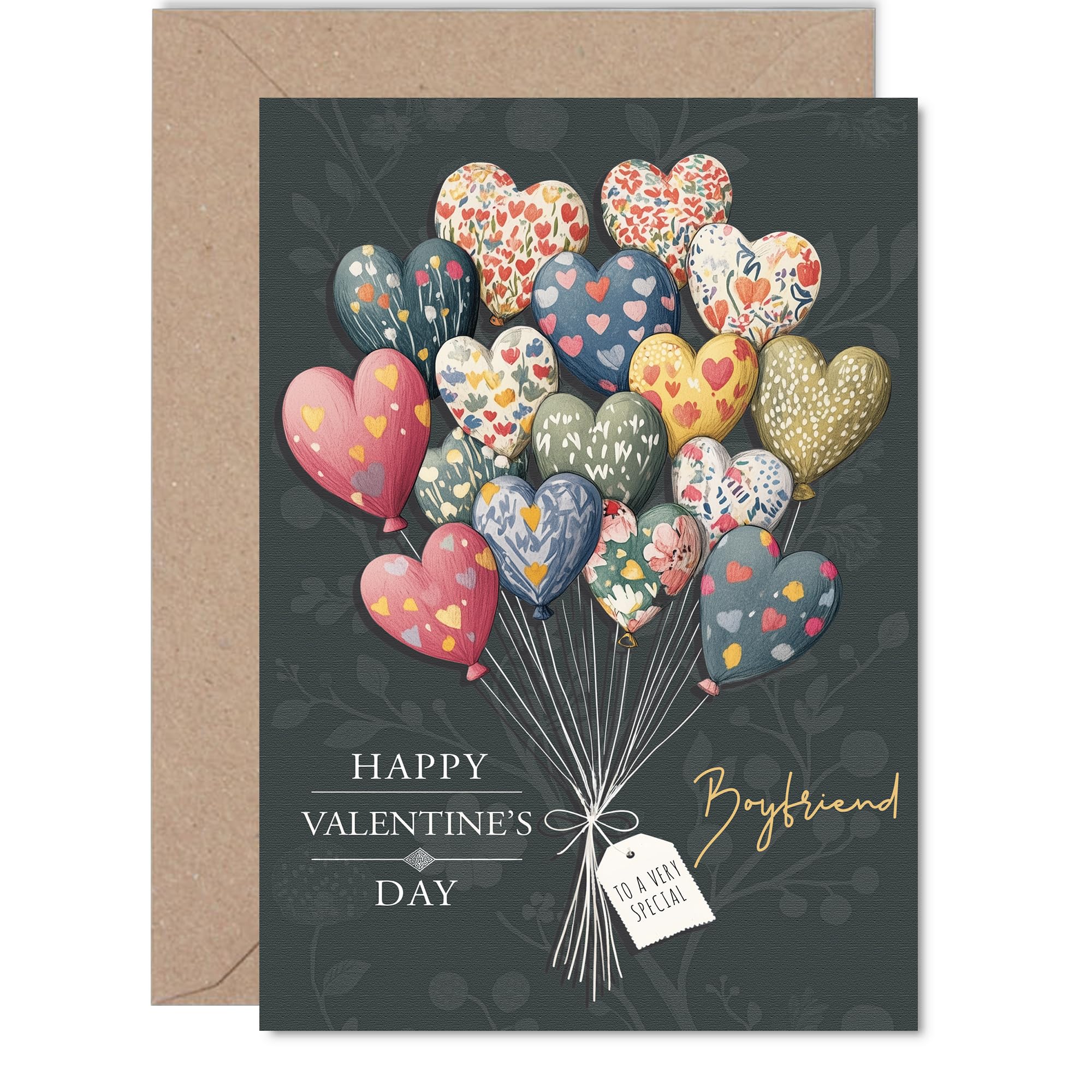 Boyfriend Valentines Day Card - Always & Forever - Happy Valentines Card for Boyfriend from Girlfriend Partner, 5x7 Inch Valentine Greeting Cards