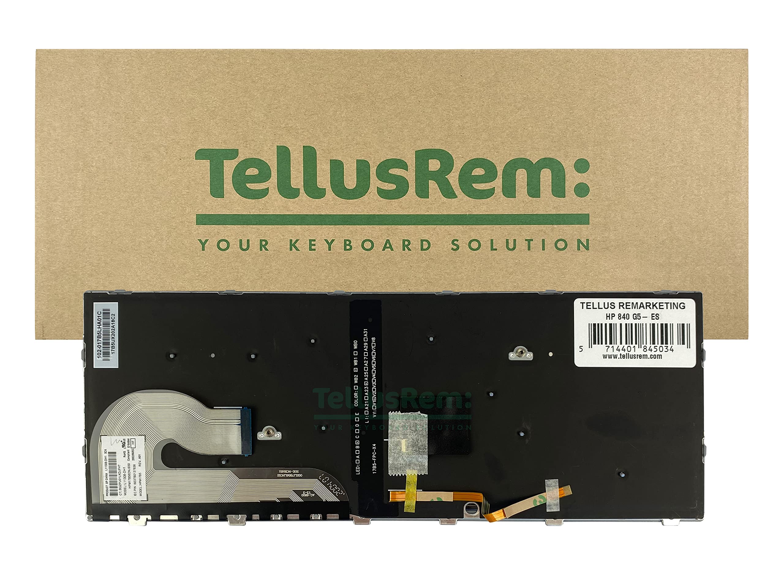Teclado de respuesto Español retroiluminado para HP 840 G5, 840 G6, 745 G5, 745 G6, ZBook 14u G5, 14u G6