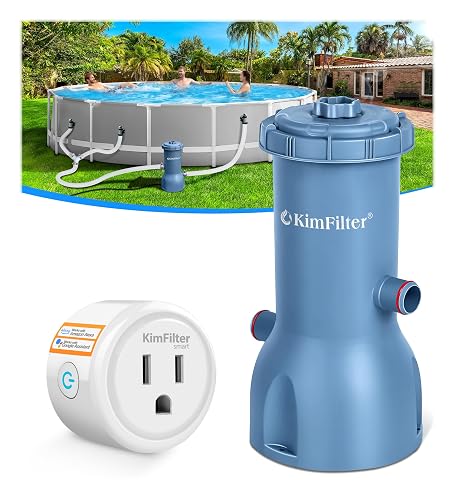 KimFilter 1000GPH Powerful Pool Cartridge Filter Pump with WiFi Smart