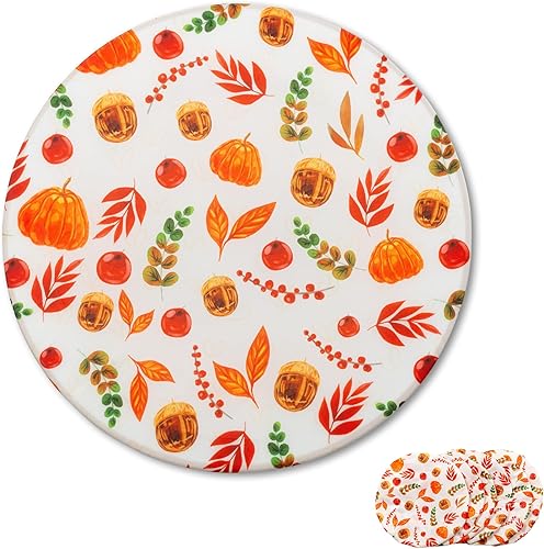 Juego de 6 fundas para platos de carga, decoración de mesa de Acción de Gracias, cubiertas de platos de cena de frutas de otoño para decoración de
