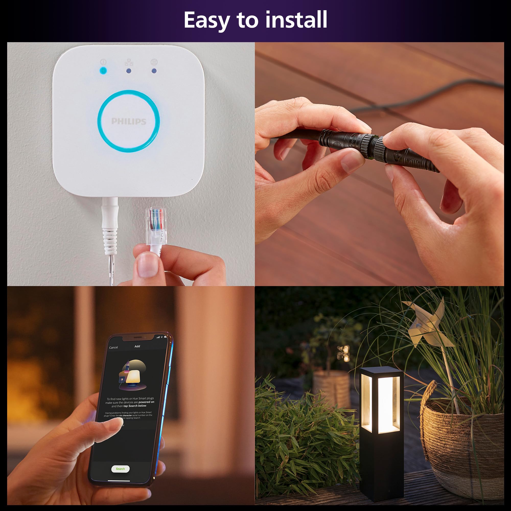Philips Hue Impress Outdoor Pedestal Light (Low-Volt), (400 x 100