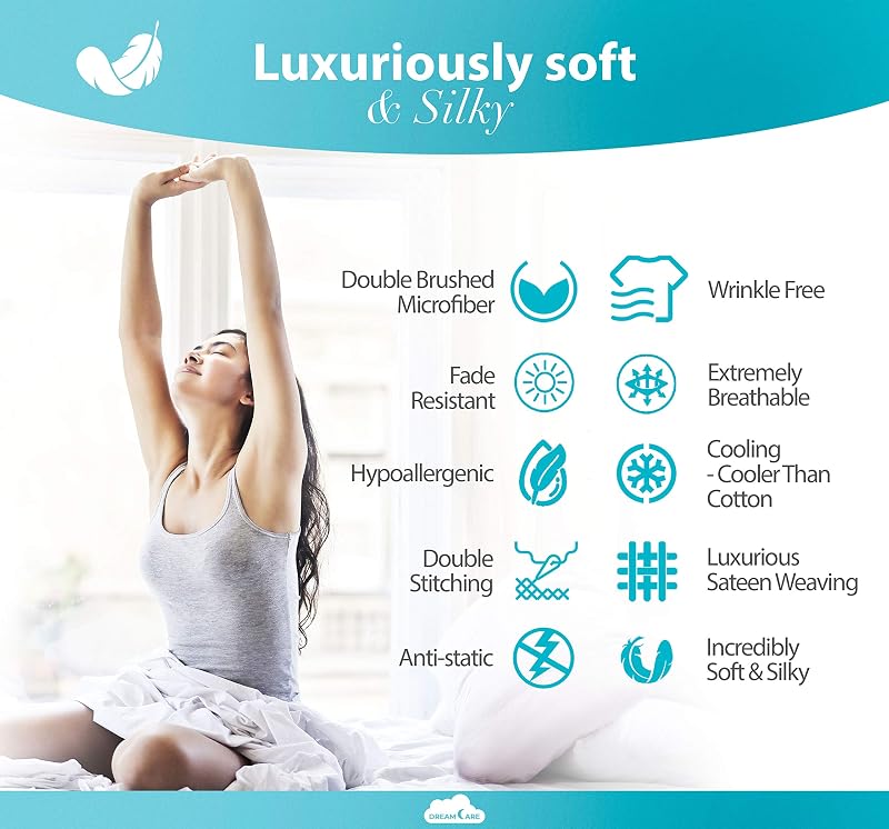 DREAMCARE King Size Sheets Set - 6 pcs Breathable Cooling Sheets King Size image 5