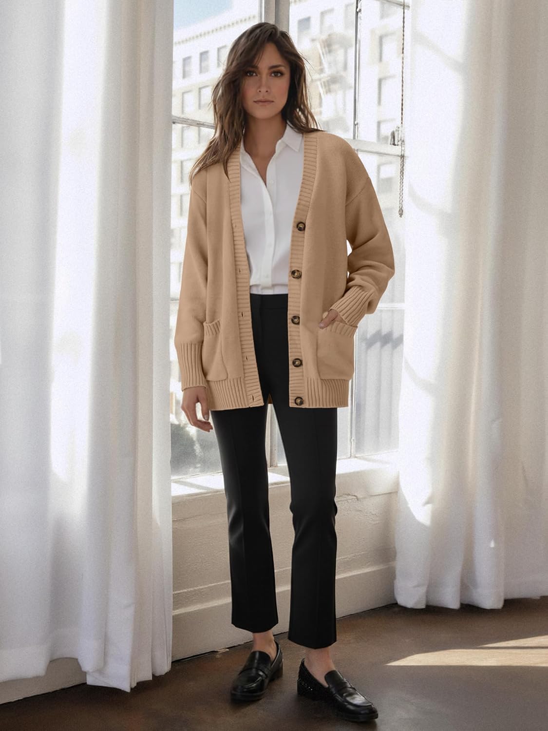 ZAFUL Womens Cardigan Sweaters Chunky Winter Cotton Blended Button Down Clothes Fall Long Sleeve Outfits 2025 Trendy - Image 5