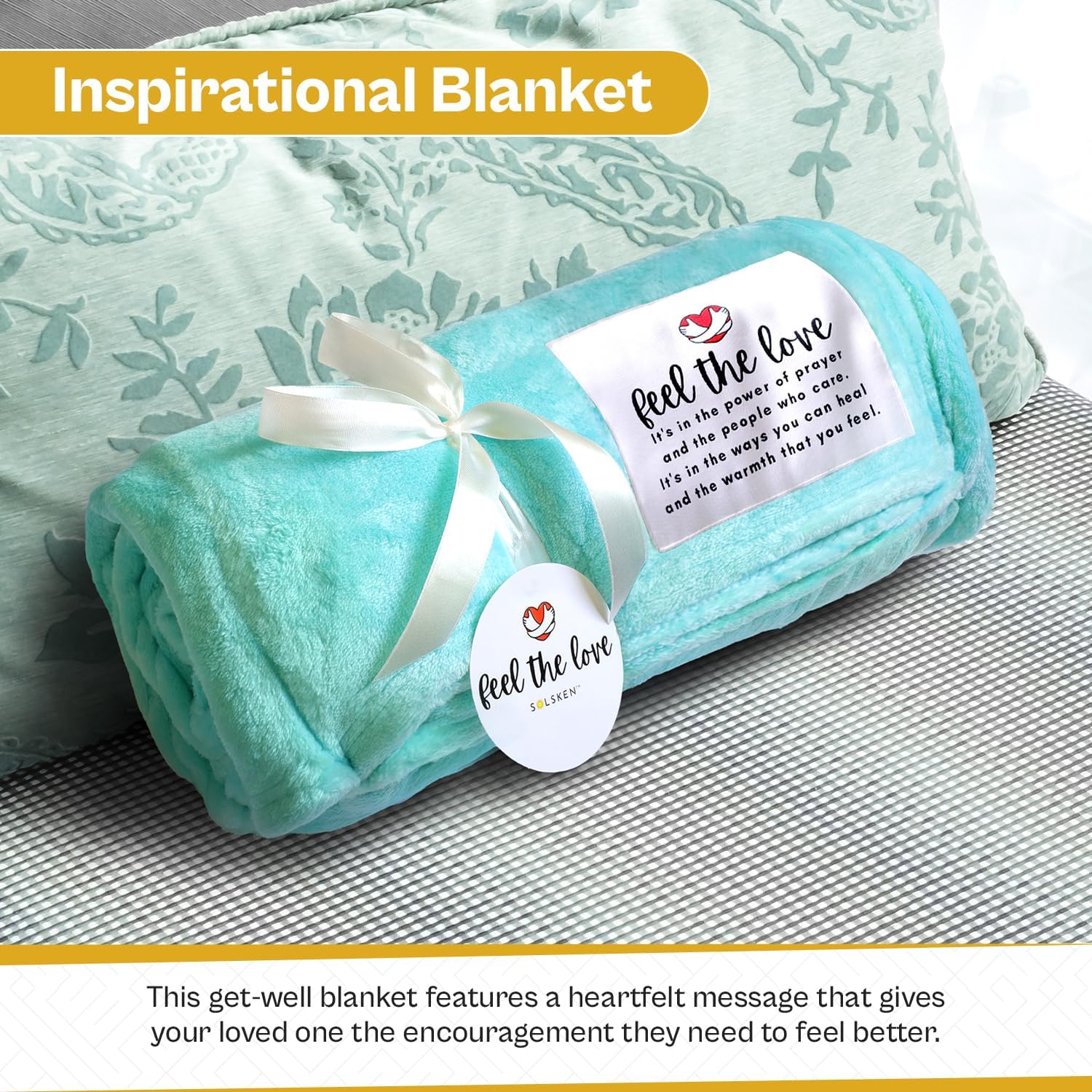 Get Well Blanket - Healing Blanket - Inspirational Blankets for Women/Men - Get Well Soon Gifts - Warm Hugs - Soft Fleece Throw Blanket - Strength - Healing Thoughts (Turquoise Fleece 50x65) - Image 5