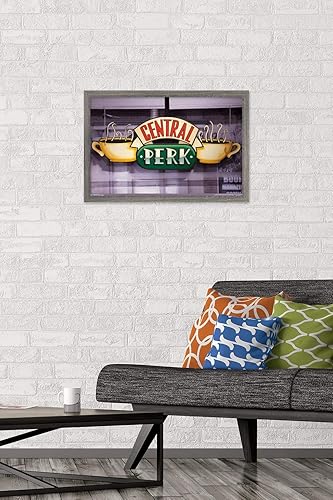 Miniatura 2 de Trends International Friends - Póster de pared de Central Perk, 14.725 x 22.375 pulgadas, versión enmarcada de madera de granero